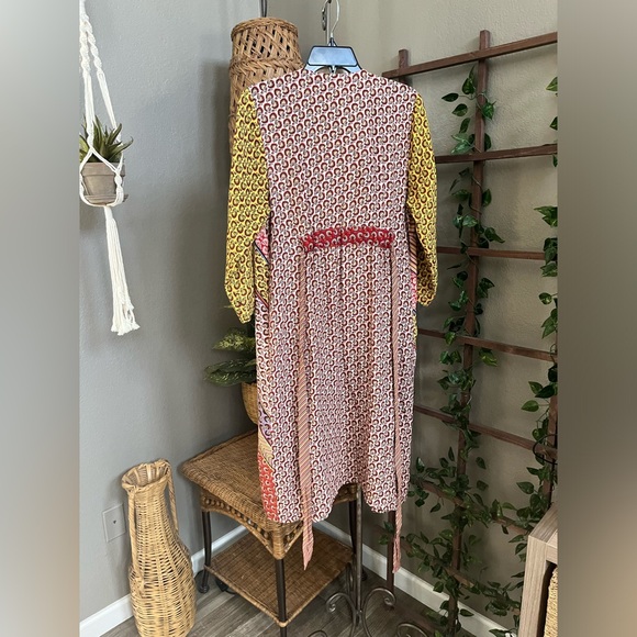 CAbi Poet Jacket #5664 Pockets belt Tie boho Mixed Media Patchwork Robe - Picture 7 of 10